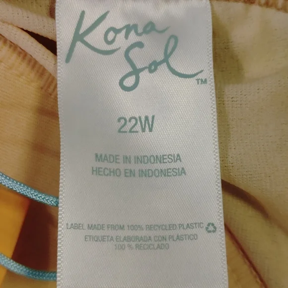 KONA SOL TWIST FRONT ONE PIECE SWIMSUIT 22W - Picture 6 of 8